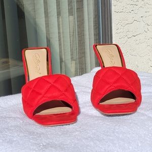 * FashionNova Red Suede Stiletto Heels